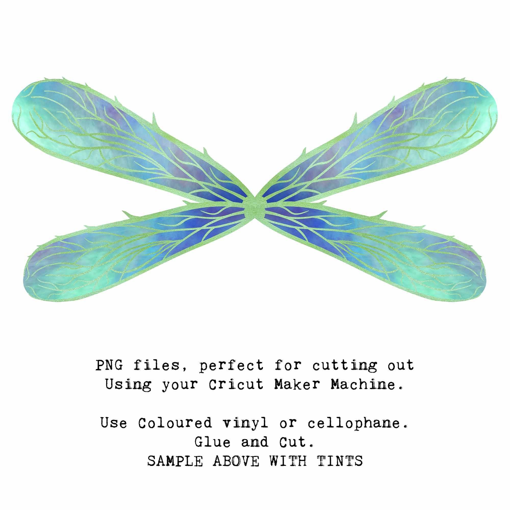 SVG & PNG Fairy Wing files for Cricut or Silhouette Cameo Cutting Machine. To create wearable fairy wings, in adult or children sizes.  Use this clipart design for Halloween Costumes, Fantasy or Cosplay or photography. These are Individual Wing Pieces, for you to cut and assemble. This is a digital product.